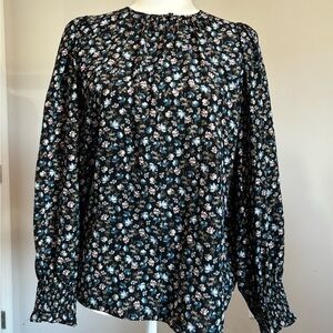 Rebecca Taylor Black Floral Blouse
